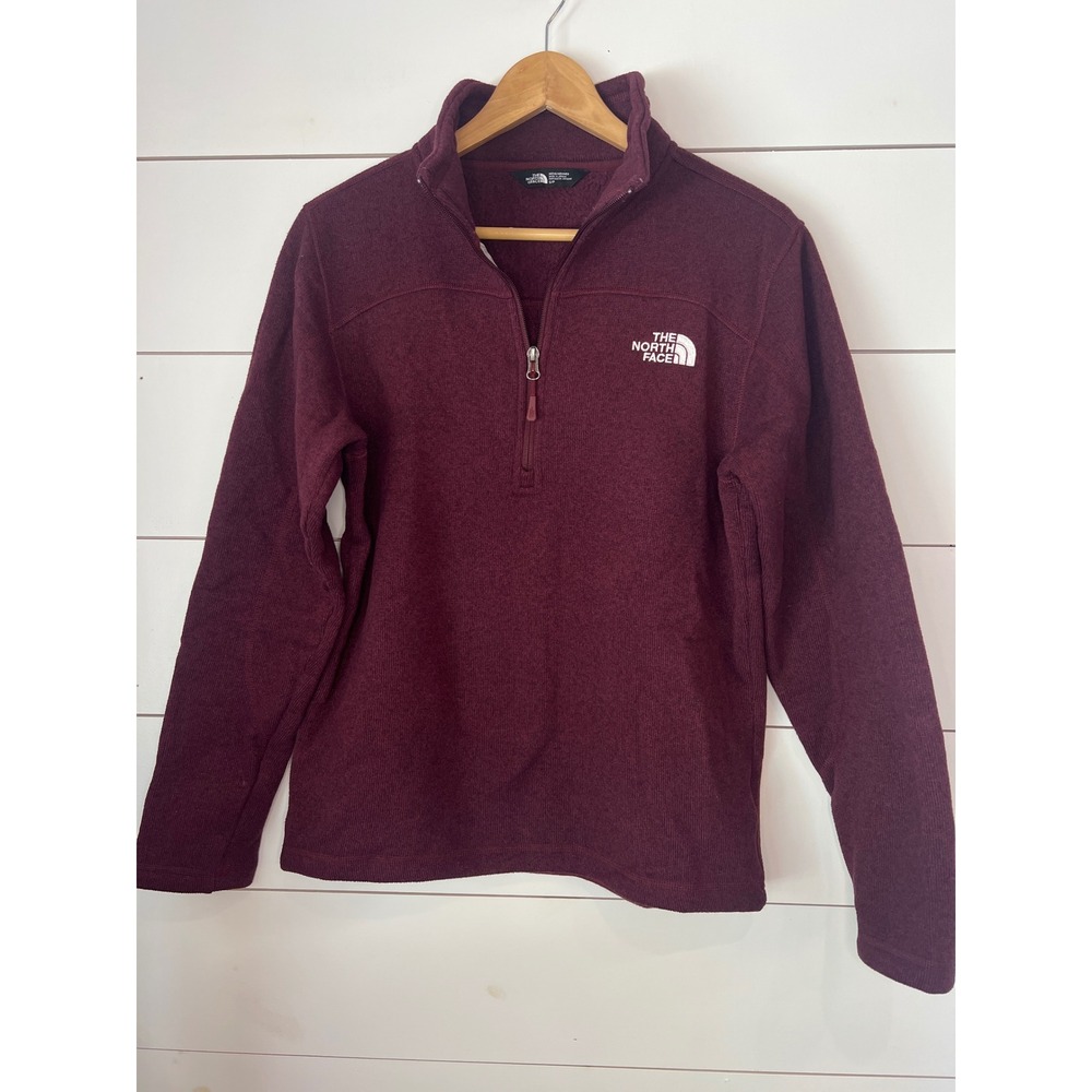 The North Face Mens Gordon Lyons 1/4 Zip Fleece Pullover Burgundy Heather Small